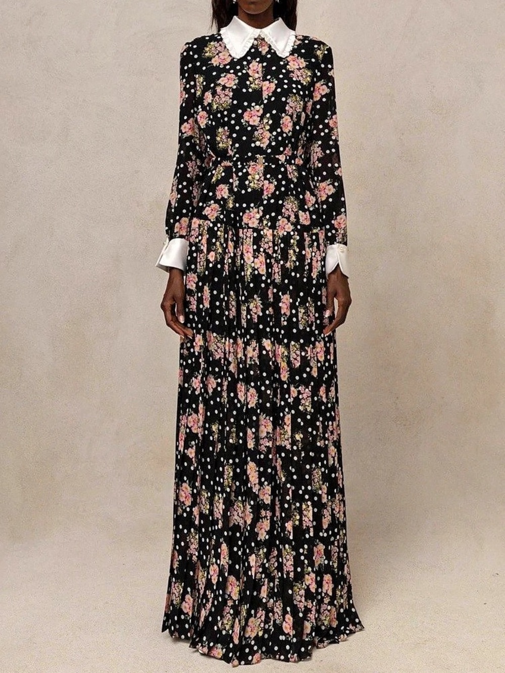 NISSA Floral Polka Dot Maxi Dress Size Small NWT
